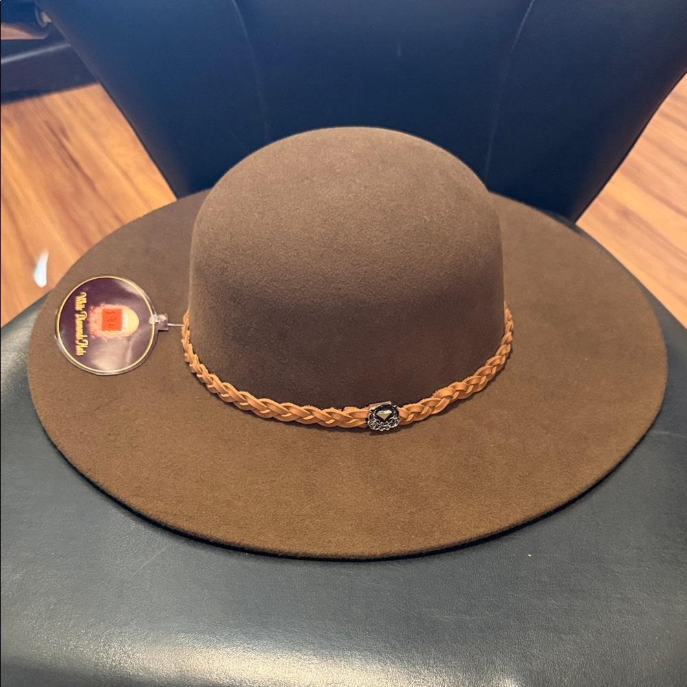 Brown Braided Band Women's floppy Hat